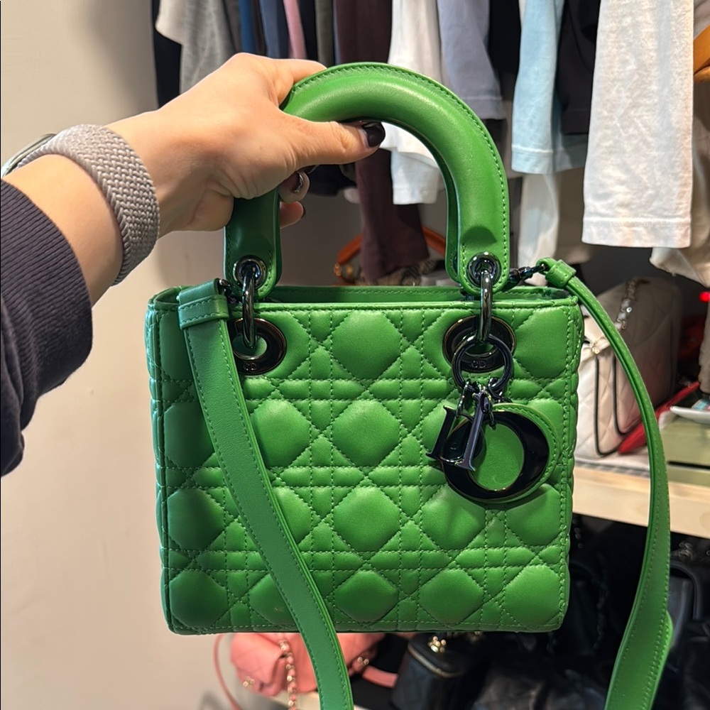 Dior Green Quilted Handbag